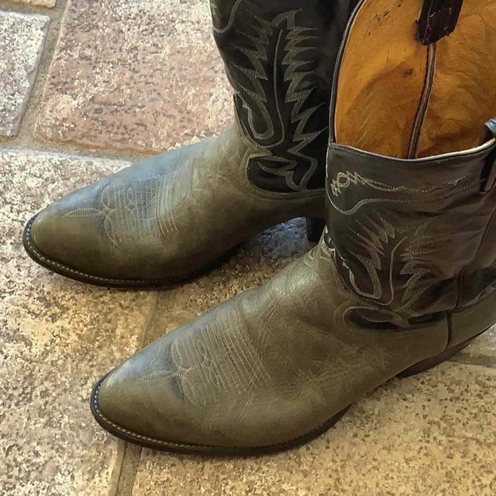 TONY LAMA 13EEE WESTERN COWBOY BOOTS VINTAGE GRAY USA MADE